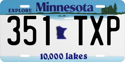 MN license plate 351TXP