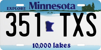 MN license plate 351TXS