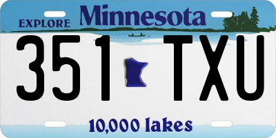 MN license plate 351TXU