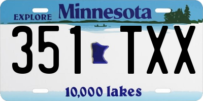 MN license plate 351TXX