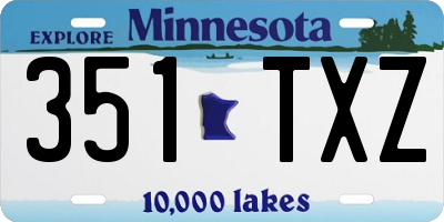 MN license plate 351TXZ