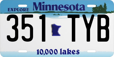 MN license plate 351TYB