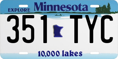 MN license plate 351TYC