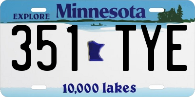 MN license plate 351TYE