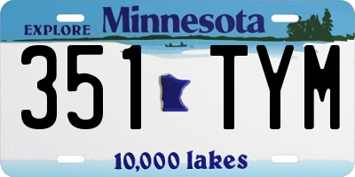 MN license plate 351TYM