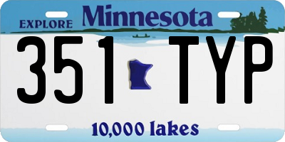 MN license plate 351TYP