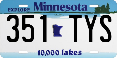MN license plate 351TYS