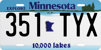 MN license plate 351TYX