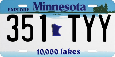 MN license plate 351TYY