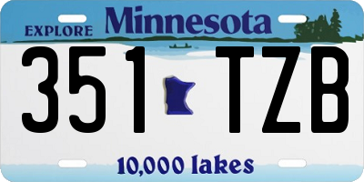 MN license plate 351TZB