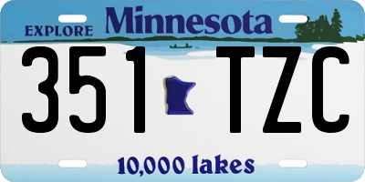 MN license plate 351TZC