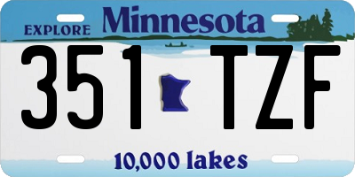 MN license plate 351TZF