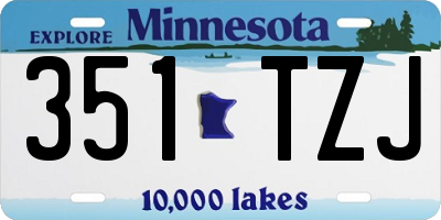 MN license plate 351TZJ
