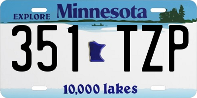 MN license plate 351TZP