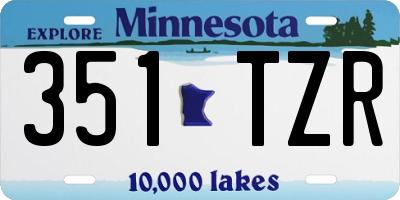 MN license plate 351TZR