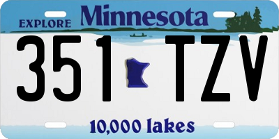 MN license plate 351TZV