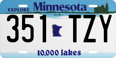 MN license plate 351TZY