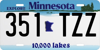MN license plate 351TZZ