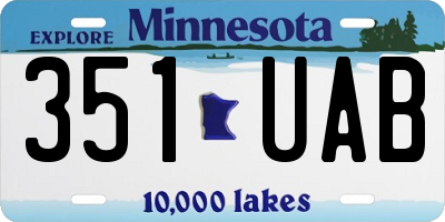MN license plate 351UAB