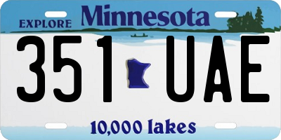MN license plate 351UAE