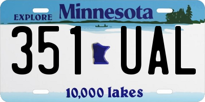MN license plate 351UAL