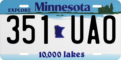 MN license plate 351UAO