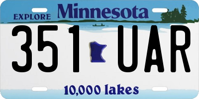 MN license plate 351UAR