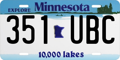 MN license plate 351UBC