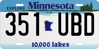 MN license plate 351UBD