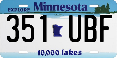 MN license plate 351UBF