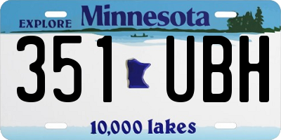MN license plate 351UBH