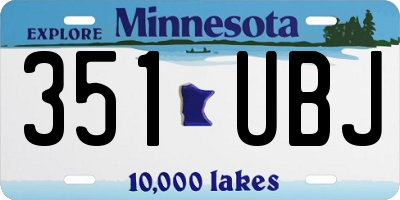 MN license plate 351UBJ