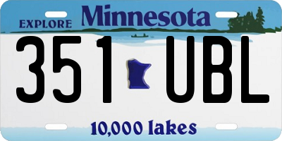 MN license plate 351UBL
