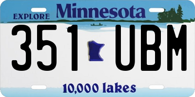 MN license plate 351UBM
