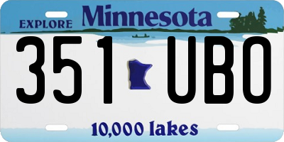 MN license plate 351UBO