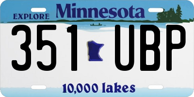 MN license plate 351UBP