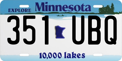 MN license plate 351UBQ