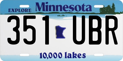 MN license plate 351UBR