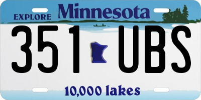 MN license plate 351UBS
