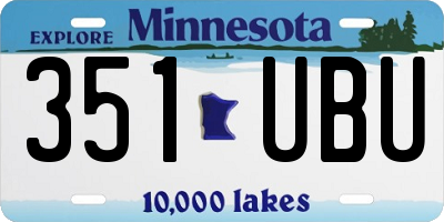 MN license plate 351UBU