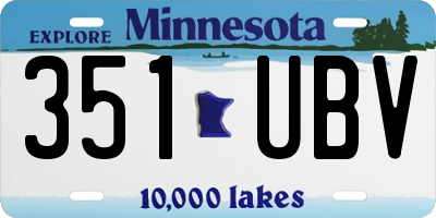 MN license plate 351UBV
