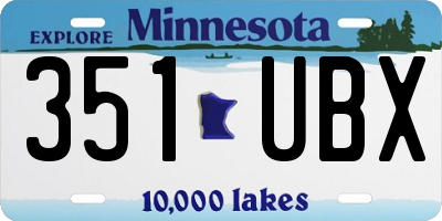 MN license plate 351UBX