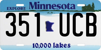 MN license plate 351UCB