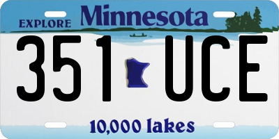 MN license plate 351UCE