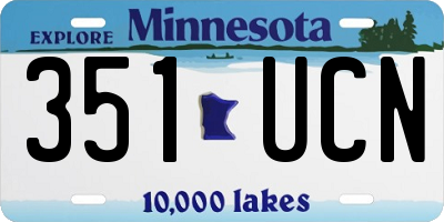 MN license plate 351UCN
