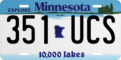 MN license plate 351UCS