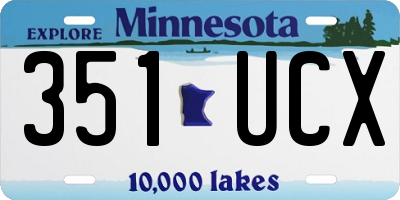 MN license plate 351UCX
