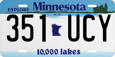 MN license plate 351UCY