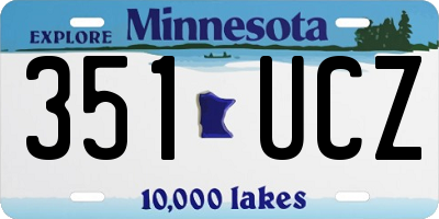 MN license plate 351UCZ