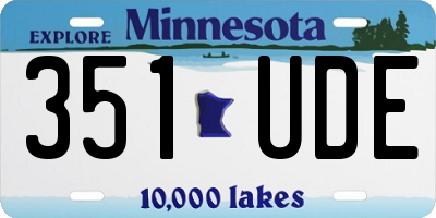 MN license plate 351UDE